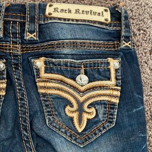 low waisted skinny rock revival jeans